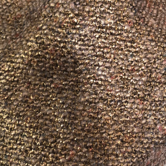 Gold sparkly skirt with leather waist trim - Picture 3 of 6